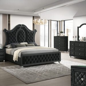 SETB2180 CAMEO PANEL BEDROOM GROUP - BLACK