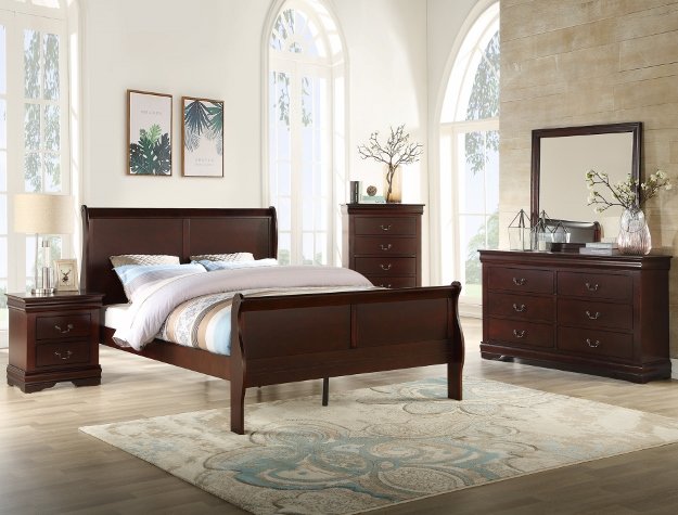 SETB3850 LOUIS PHILIP CHERRY BEDROOM GROUP - Image 2