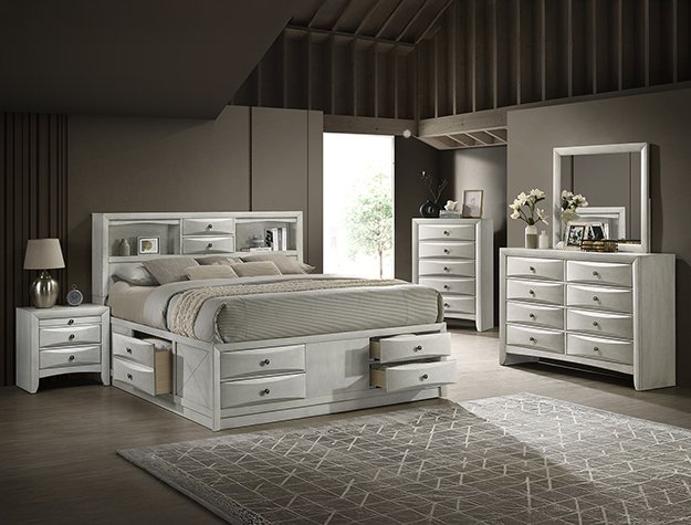 SETB4255 EMILY STORAGE WHITE BEDROOM