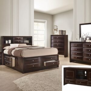 SETB4265 EMILY STORAGE DARK CHERRY BEDROOM