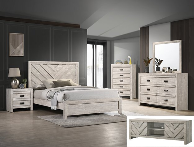SETB9330 VALOR BEDROOM GROUP WHITE