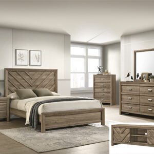SETB9332 VALOR BEDROOM GROUP LIGHT BROWN